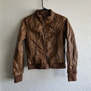 Classic Brown Leather Jacket for Women